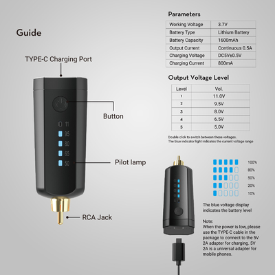 購入 ソロング 1600 Mah タトゥー 無線バッテリー PCA タトゥー バッテリー パック オンライン製造