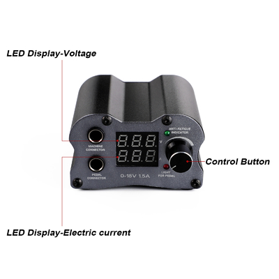 アルミデジタルタトゥー電源 P189 タトゥーペン バッテリー LEDディスプレイ 黒